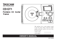 Tascam CD-GT1 - Owners Manual 